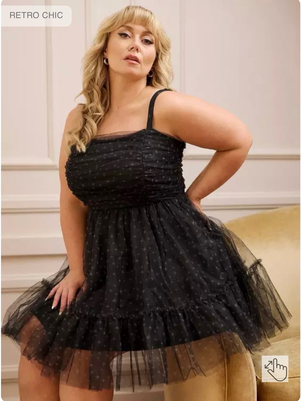Torrid Retro Chic Ruched Tulle Mini Dress Size 22 - Picture 4 of 15